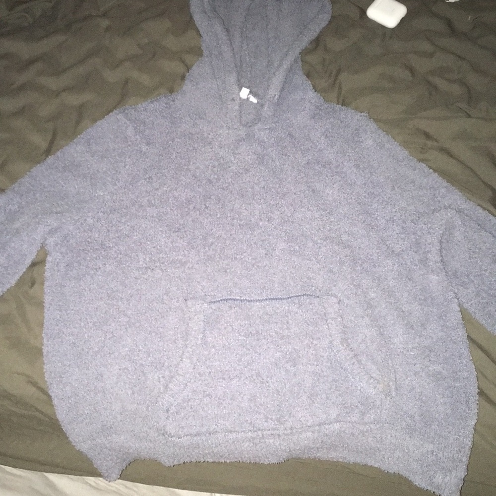 BUCKLE: blue, fuzzy hoodie